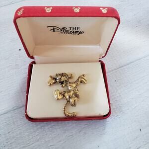 Disney Store Gold Tone Tigger Brooch Pin With Original Box Vintage